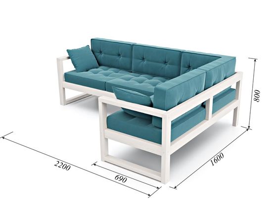 Диван Астер Угловой Velvet Белый Blue, КОД:АНД2248578888, images №5, magsale.ru