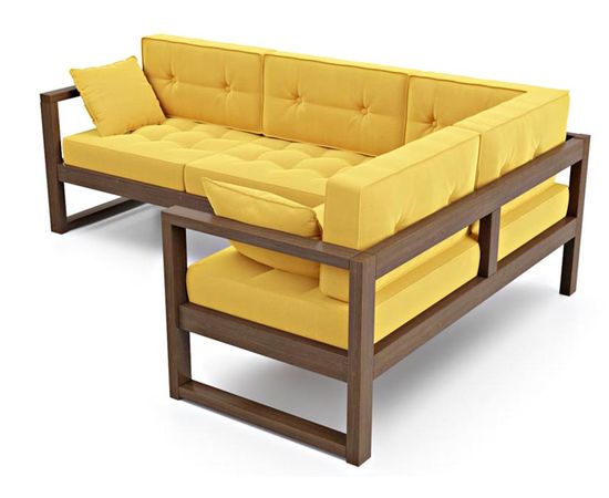 Диван Астер Угловой Velvet Орех Yellow, КОД:АНД2246988887, images №1, magsale.ru