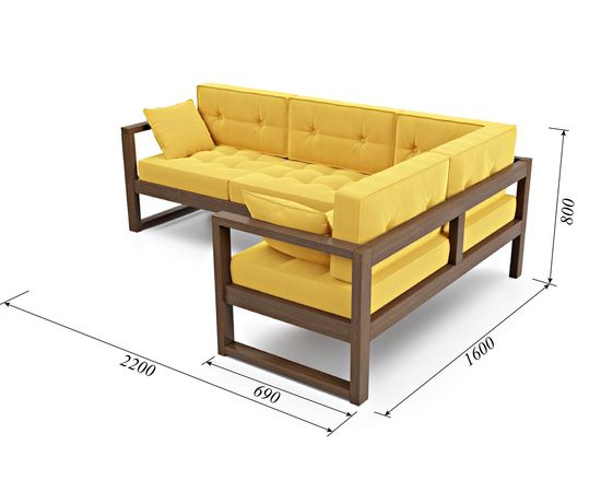 Диван Астер Угловой Velvet Орех Yellow, КОД:АНД2246988887, images №5, magsale.ru