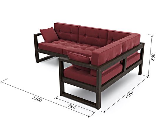 Диван Астер Угловой Velvet Венге Red, КОД:АНД2246978890, images №5, magsale.ru