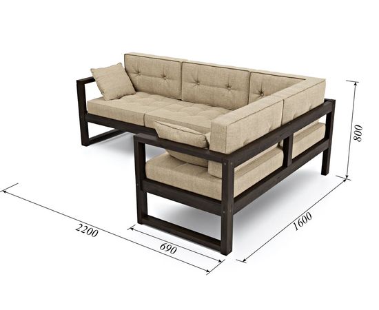 Диван Астер Угловой Textile Венге Beige, КОД:АНД222693, images №5, magsale.ru