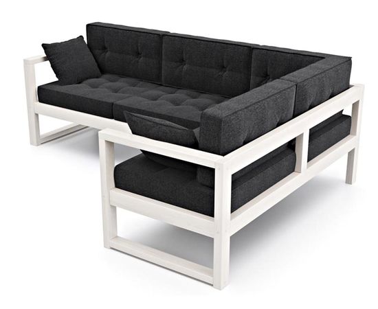 Диван Астер Угловой Textile Белый Black, КОД:АНД222856, images №1, magsale.ru