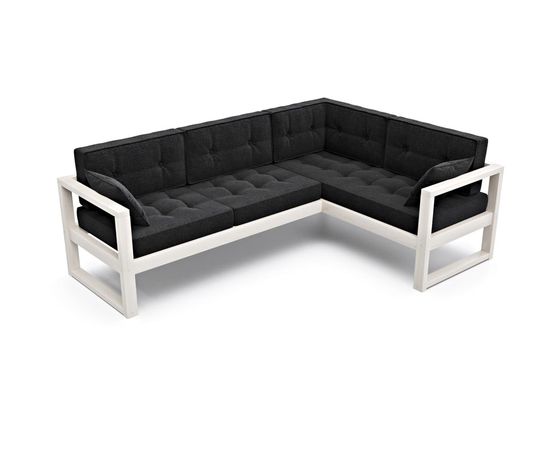 Диван Астер Угловой Textile Белый Black, КОД:АНД222856, images №3, magsale.ru