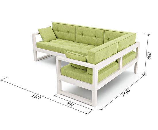 Диван Астер Угловой Textile Беленый Дуб Green, КОД:АНД222692, images №5, magsale.ru