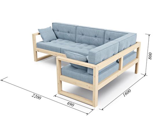 Диван Астер Угловой Textile Сосна Blue, КОД:АНД222695, images №5, magsale.ru