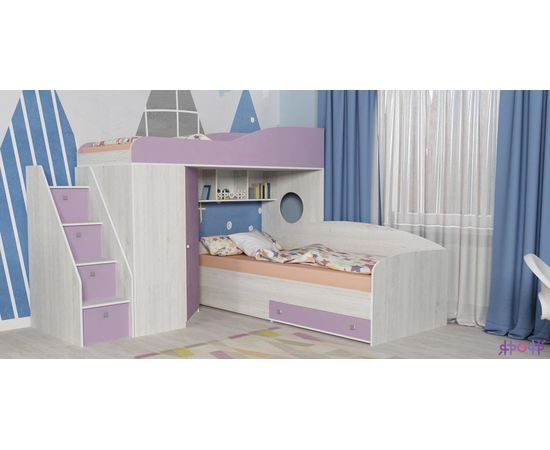 Двухъярусная кровать Кадет-2 с универсальной лестницей, КОД:ЯКД223, images №5, magsale.ru