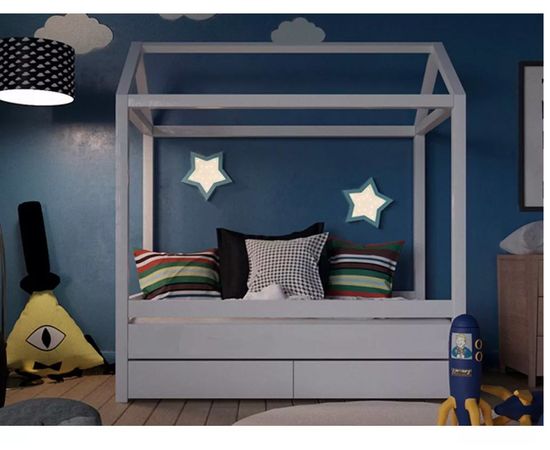 Детская кровать домик из массива сосны Мечта с ящиками, КОД:VTS3170, images №1, magsale.ru