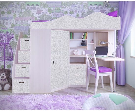 Кровать-чердак с рабочей зоной Пионер-1, КОД:ЯПК21, images №8, magsale.ru