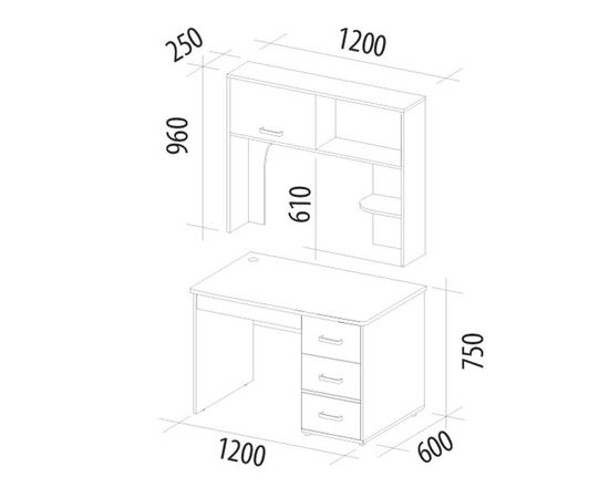 Стол компьютерный с полкой Ярофф, КОД:ЯКС809, images №7, magsale.ru Стол компьютерный с полкой Ярофф, КОД:ЯКС809, images №7, magsale.ru