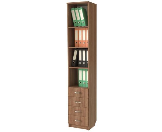 Шкаф-стеллаж однодверный с ящиками 121 СМ, КОД:SLM058, images №1, magsale.ru