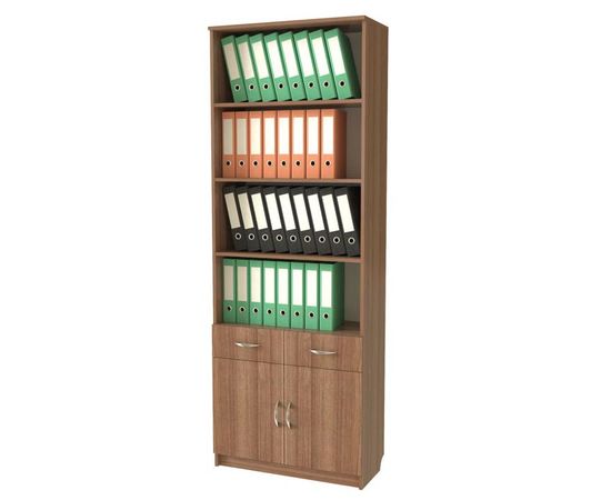 Шкаф-стеллаж двухдверный с ящиками 122 СМ, КОД:SLM063, images №1, magsale.ru