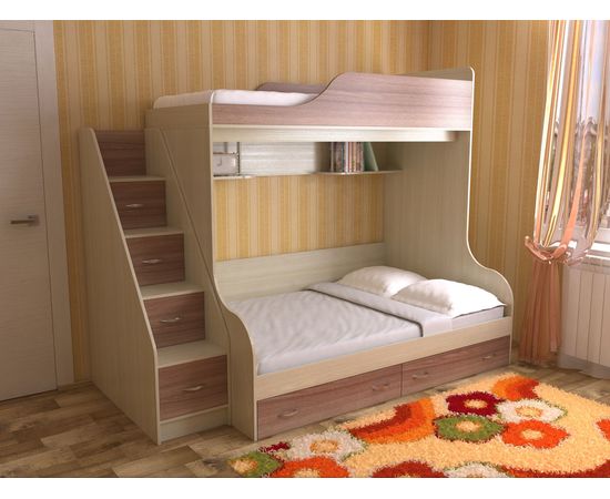 Двухъярусная полутороспальная кровать Дуэт-15, КОД:SL424, images №2, magsale.ru