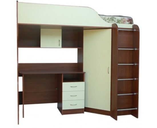 Кровать-чердак с рабочей зоной Квартет-2 Стандарт, КОД:SLM010, images №1, magsale.ru