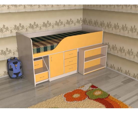 Детская кровать-чердак со столом Кузя-5, КОД:SL438, images №3, magsale.ru
