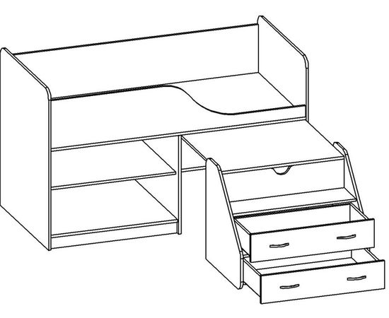 Детская кровать-чердак Кузя с горкой, КОД:SL430, images №10, magsale.ru