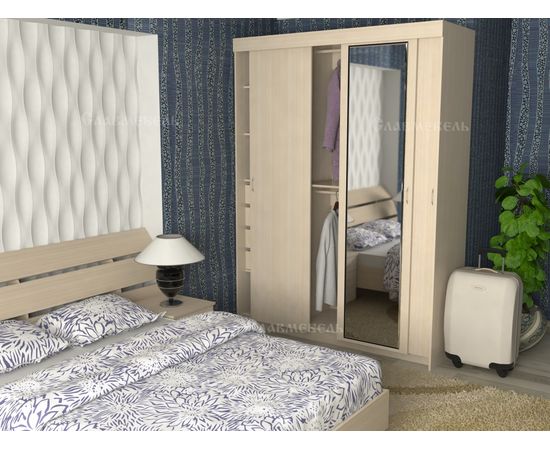 Шкаф-купе 1670 СМ с ящиками и зеркалом, КОД:SL194, images №2, magsale.ru