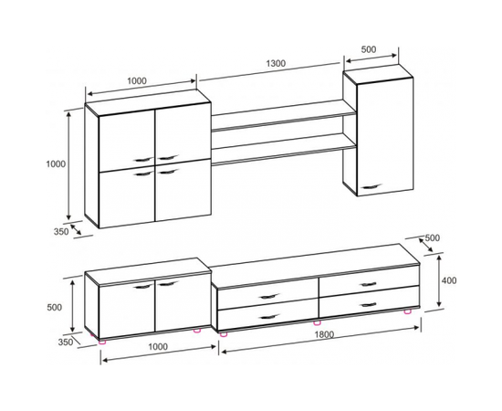 Мебельная стенка Стиль, КОД:SL530, images №2, magsale.ru
