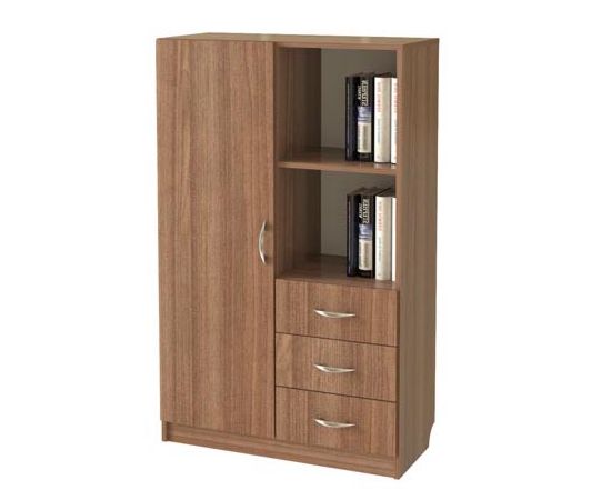 Низкий шкаф-стеллаж двухдверный с ящиками 324 СМ, КОД:SLM119, images №1, magsale.ru