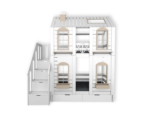 Двухъярусная кровать-домик из массива №34 Санрайз, КОД:MS0982, images №3, magsale.ru