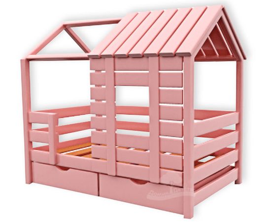 Кровать из массива сосны Домик Детства №27, КОД:DD327, images №2, magsale.ru