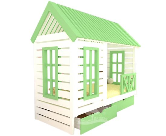 Кровать из массива сосны Домик Детства №29, КОД:DD329, images №1, magsale.ru