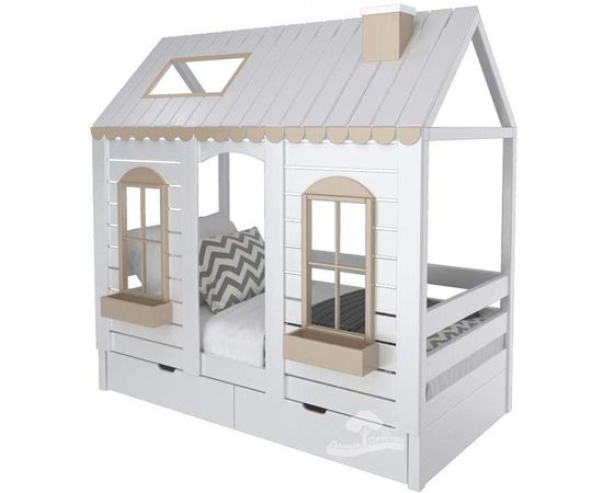 Кровать из массива сосны Домик Детства №33, КОД:DD333, images №1, magsale.ru