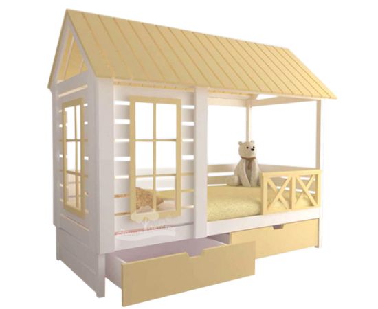 Кровать из массива сосны Домик Детства №4, КОД:DD304, images №1, magsale.ru