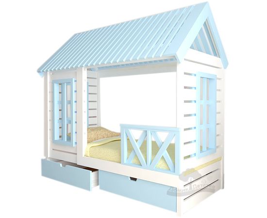 Кровать из массива сосны Домик Детства №43, КОД:DD343, images №1, magsale.ru