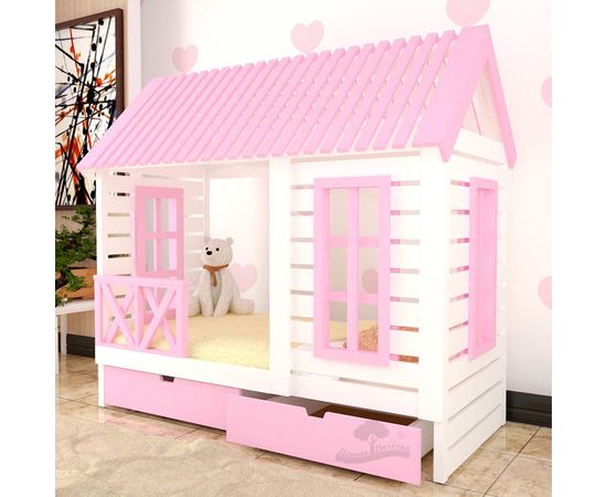 Кровать из массива сосны Домик Детства №43, КОД:DD343, images №2, magsale.ru