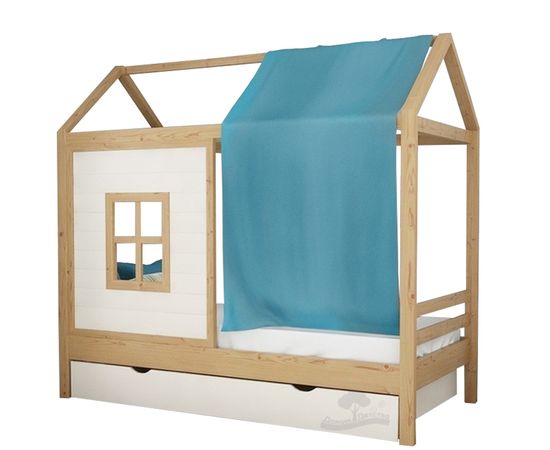 Выдвижная кровать из массива сосны Домик Детства №63, КОД:DD363, images №1, magsale.ru