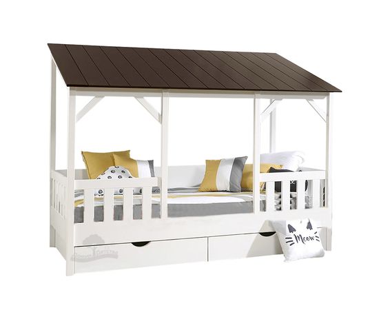 Кровать из массива сосны Домик Детства №69, КОД:DD369, images №1, magsale.ru