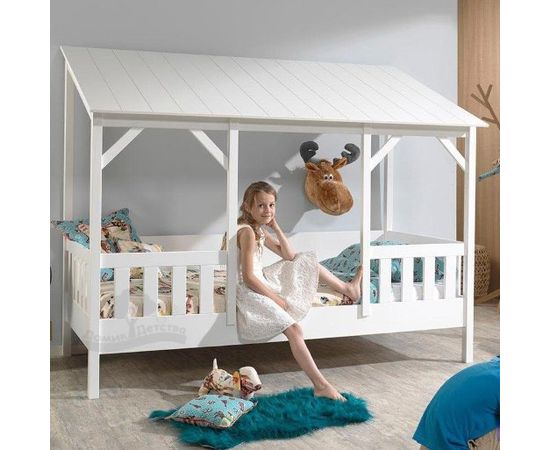 Кровать из массива сосны Домик Детства №69, КОД:DD369, images №2, magsale.ru