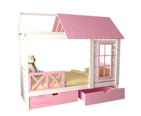 Кровать из массива сосны Домик Детства №71, КОД:DD371, images №2, magsale.ru