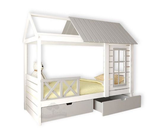 Кровать из массива сосны Домик Детства №71, КОД:DD371, images №1, magsale.ru