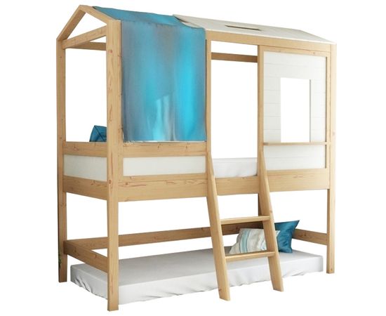 Кровать-чердак из массива сосны Домик Детства №83, КОД:DD383, images №2, magsale.ru