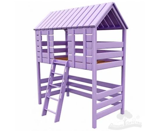 Кровать-чердак из массива сосны Домик Детства №85, КОД:DD385, images №1, magsale.ru