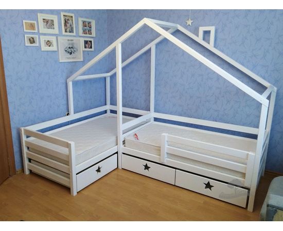 Угловая кровать из массива Домик Детства №92, КОД: DD392, images №3, magsale.ru