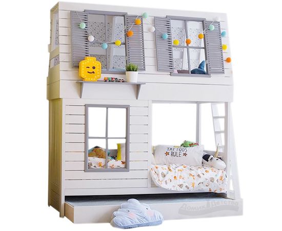 Двухъярусная кровать-домик из массива №88 Ницца-3 с выкатной кроватью, КОД:FMS0944, images №1, magsale.ru Двухъярусная кровать-домик из массива №88 Ницца-3 с выкатной кроватью, КОД:FMS0944, images №1, magsale.ru