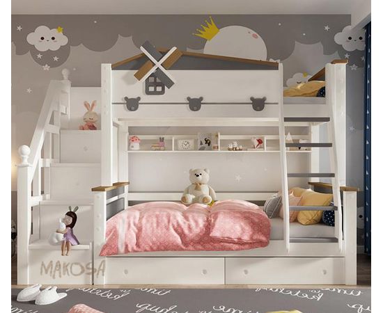 Двухъярусная кровать из сосны Эйр, КОД:MSK017, images №2, magsale.ru