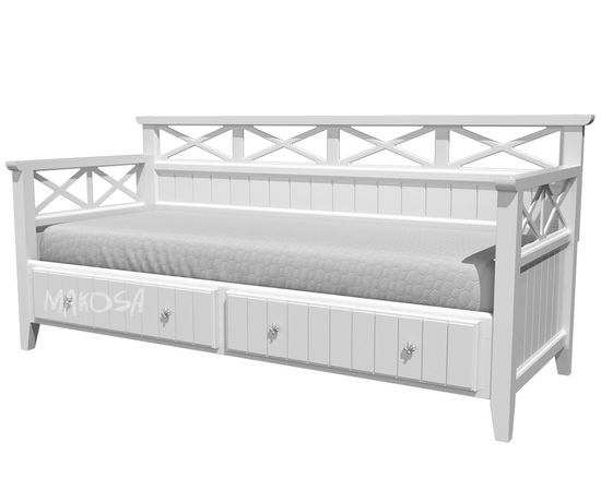 Кровать-тахта из массива сосны с ящиками Бретань Марин, КОД:MSP017, images №2, magsale.ru