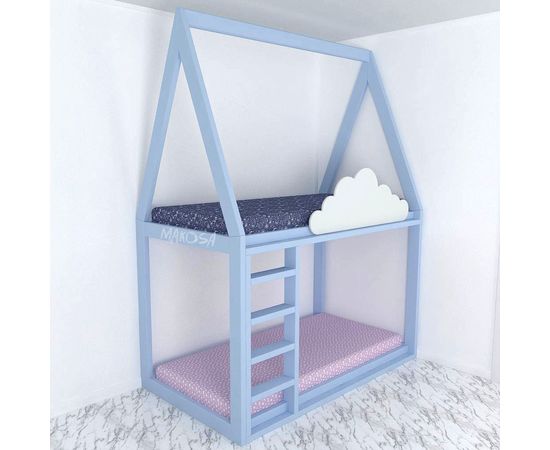 Двухъярусная кровать-домик из сосны Буэно, КОД:MSK020, images №2, magsale.ru