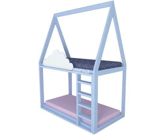 Двухъярусная кровать-домик из сосны Буэно, КОД:MSK020, images №1, magsale.ru