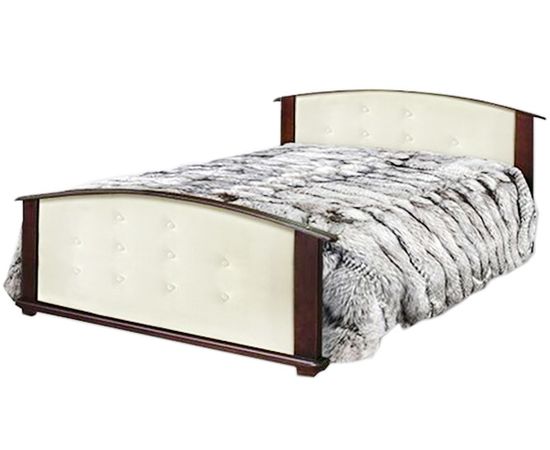 Кровать из массива сосны Милена с кожей, КОД:VMK748, images №1, magsale.ru