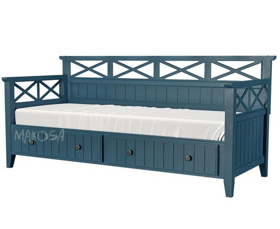 Детская кровать-тахта из массива сосны с ящиками Бретань Бланш, КОД:MSP018, images №3, magsale.ru