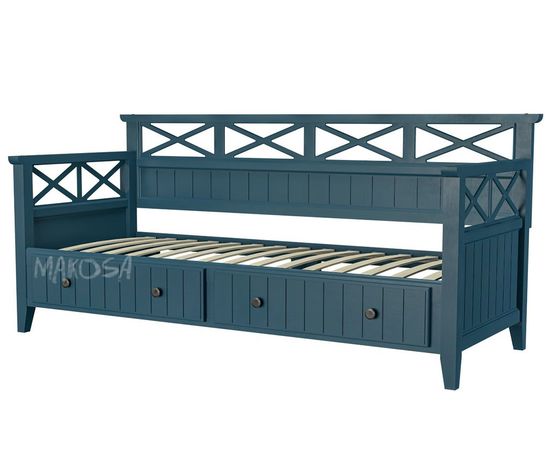 Детская кровать-тахта из массива сосны с ящиками Бретань Бланш, КОД:MSP018, images №5, magsale.ru