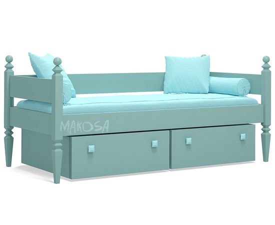 Детская тахта из массива сосны с ящиками Дэйбед, КОД:MSP028, images №1, magsale.ru