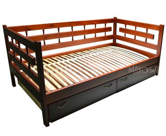 Кровать-тахта из массива сосны с ящиками Сакура, КОД:MSP070, images №2, magsale.ru