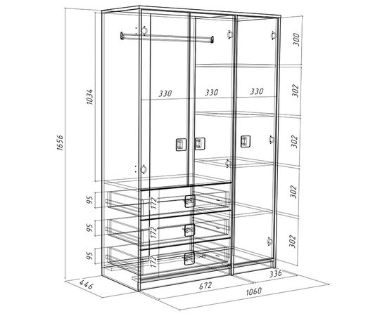 Шкаф с ящиками Легенда Л-09, КОД:LG9008, images №2, magsale.ru