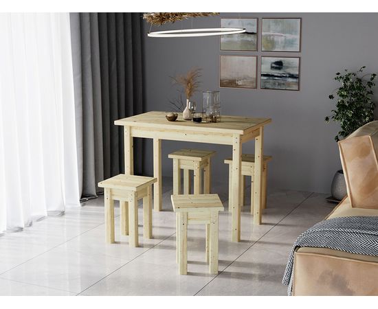 Обеденный стол из массива сосны Мик 600х1000, КОД:GM3495, images №3, magsale.ru