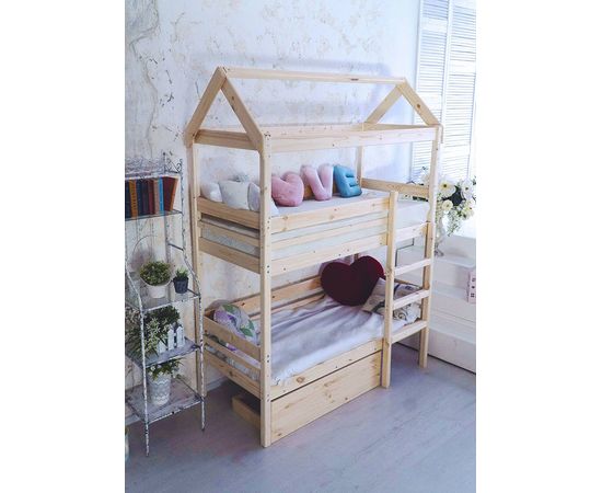 Двухъярусная кровать из массива сосны Бэби-Хаус, КОД:GM3479, images №3, magsale.ru